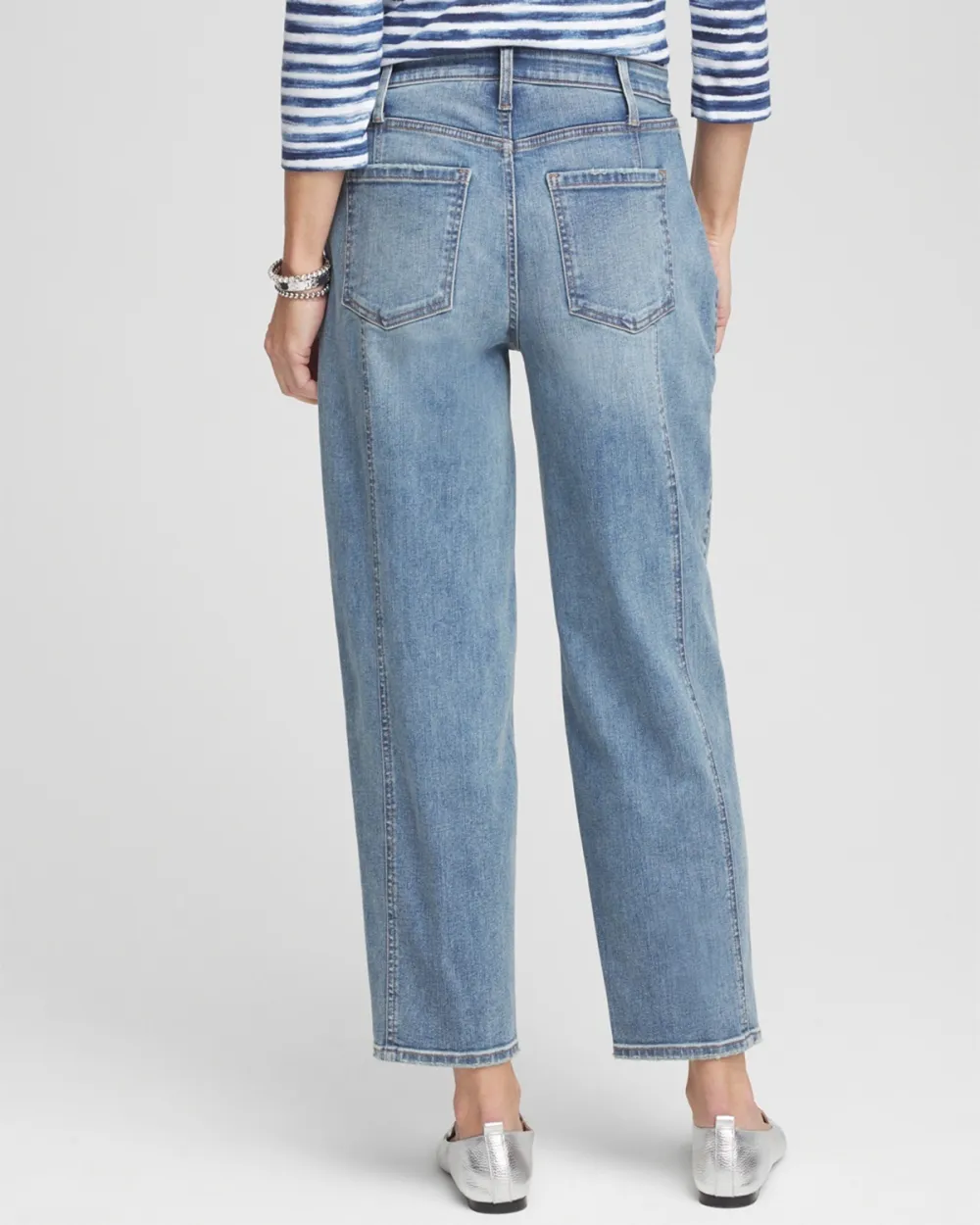 Light Blue Patchwork Denim Jeans