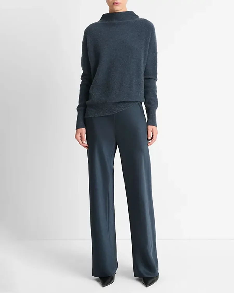 High Waist Fluid Bias Pants