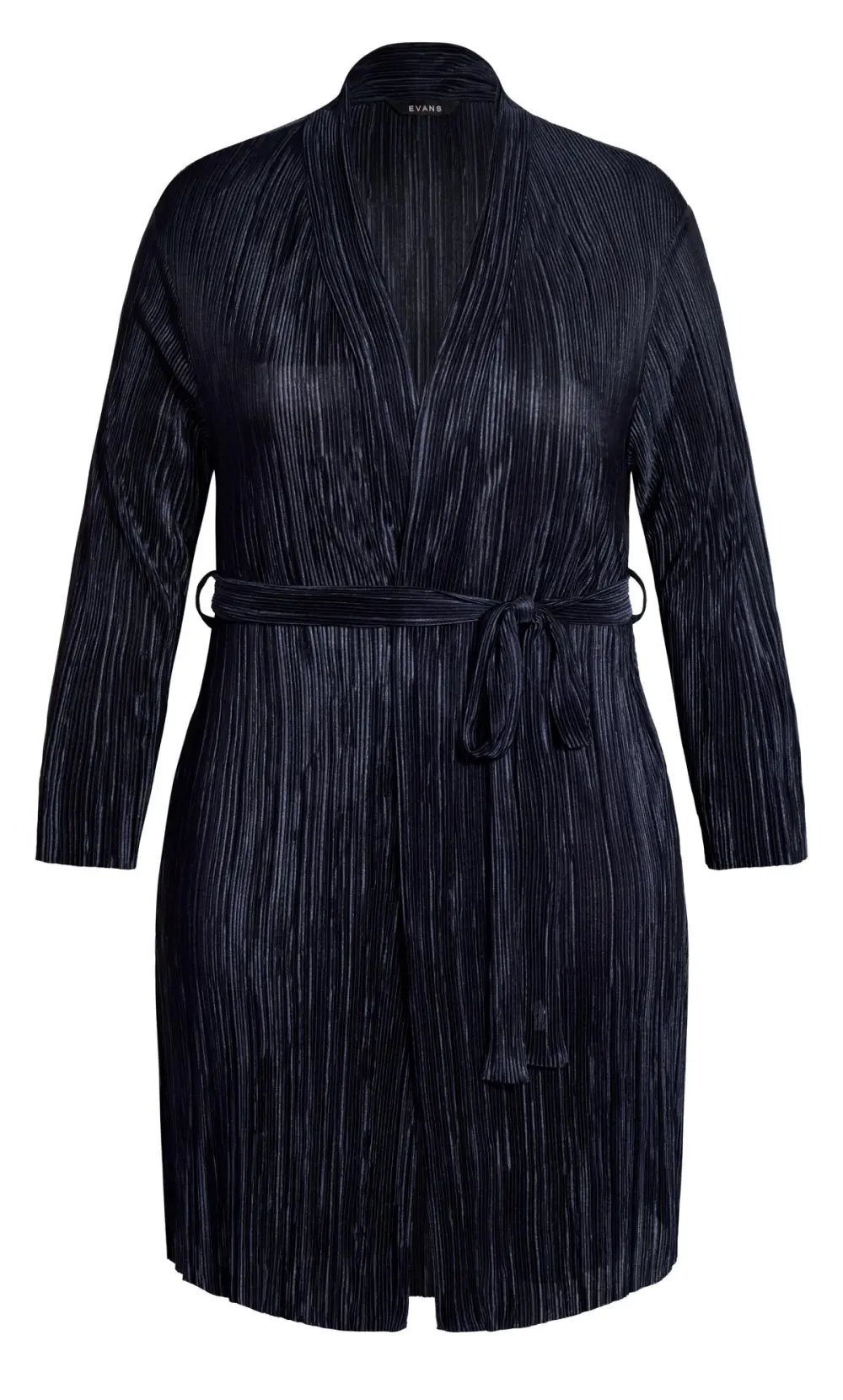 Evans Navy Plisse Relaxed Fit Blazer