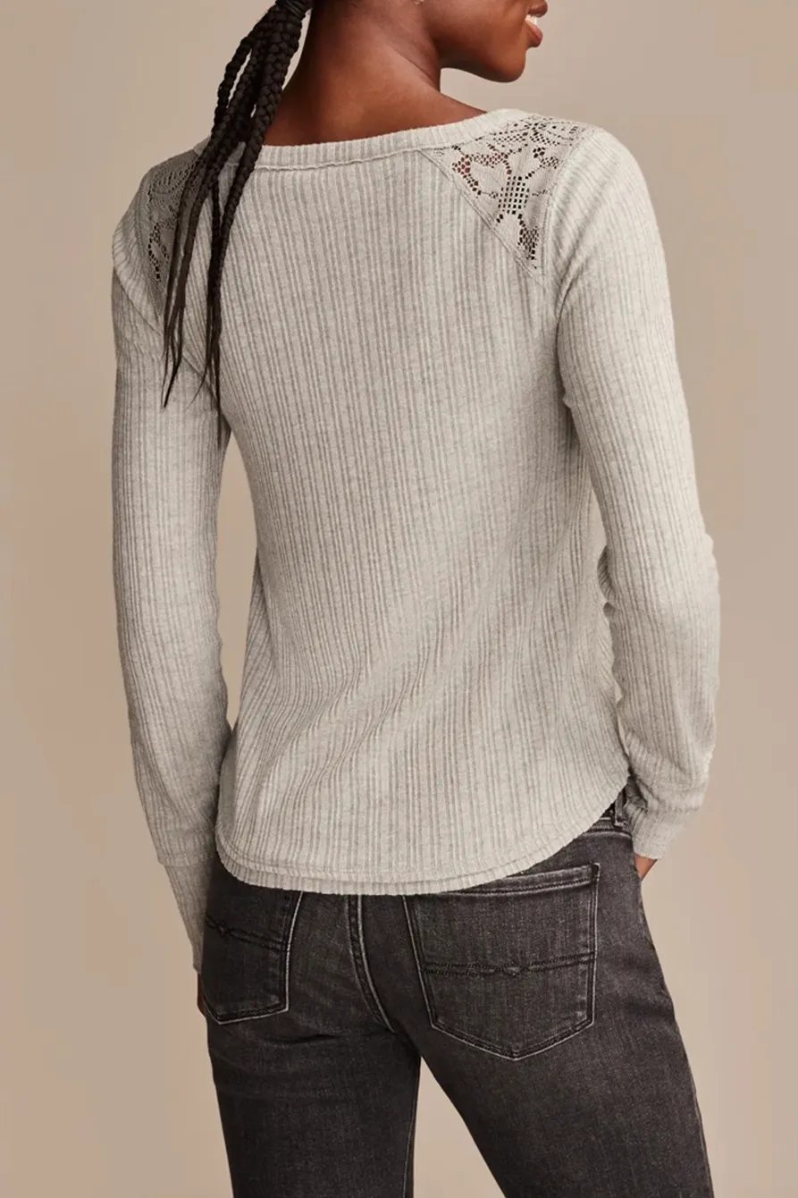 Medium Heather Grey Cloud Lace Mix Henley
