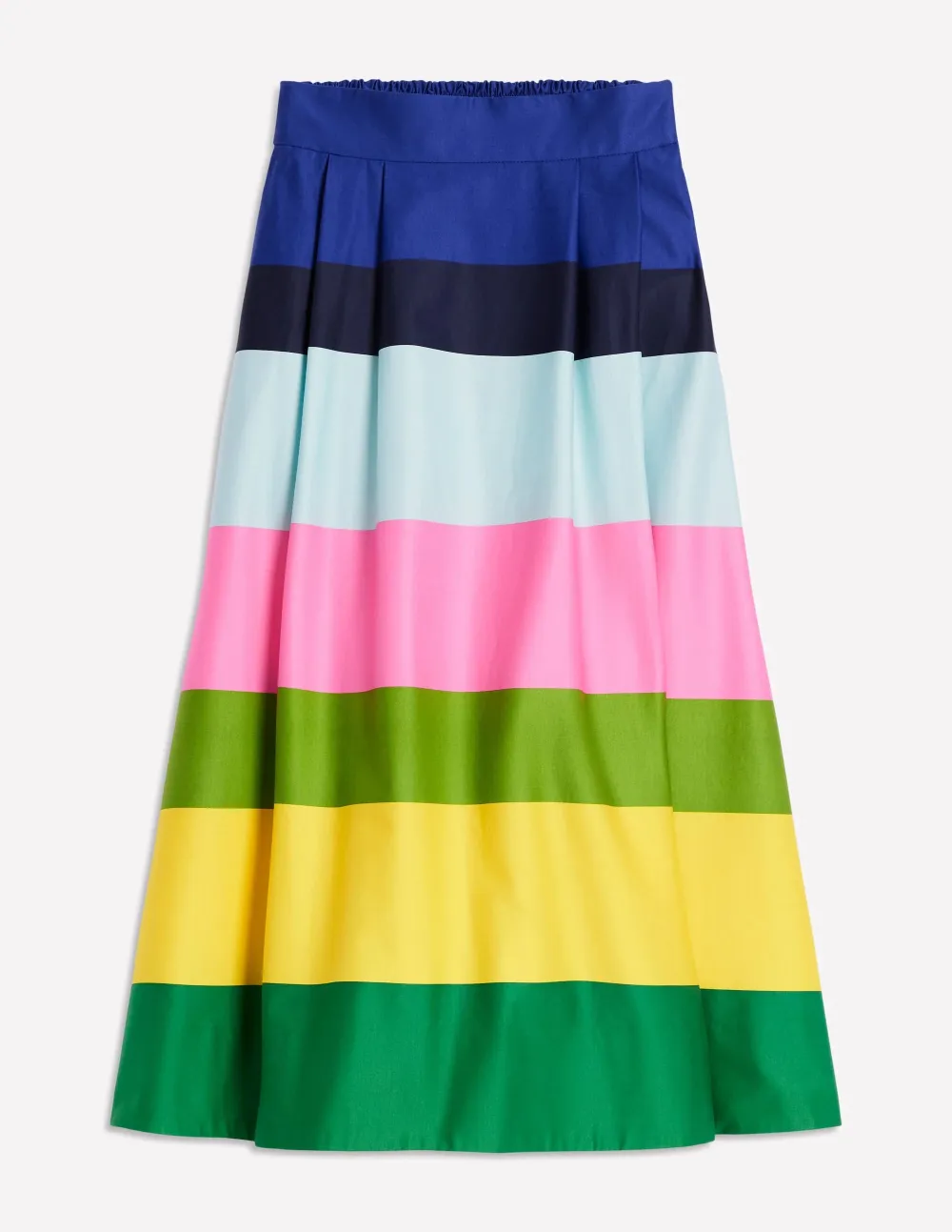 Multicolor Striped Isabella Cotton Midi Skirt