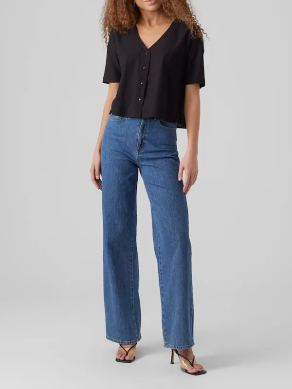 Striped Short Sleeve Blouses