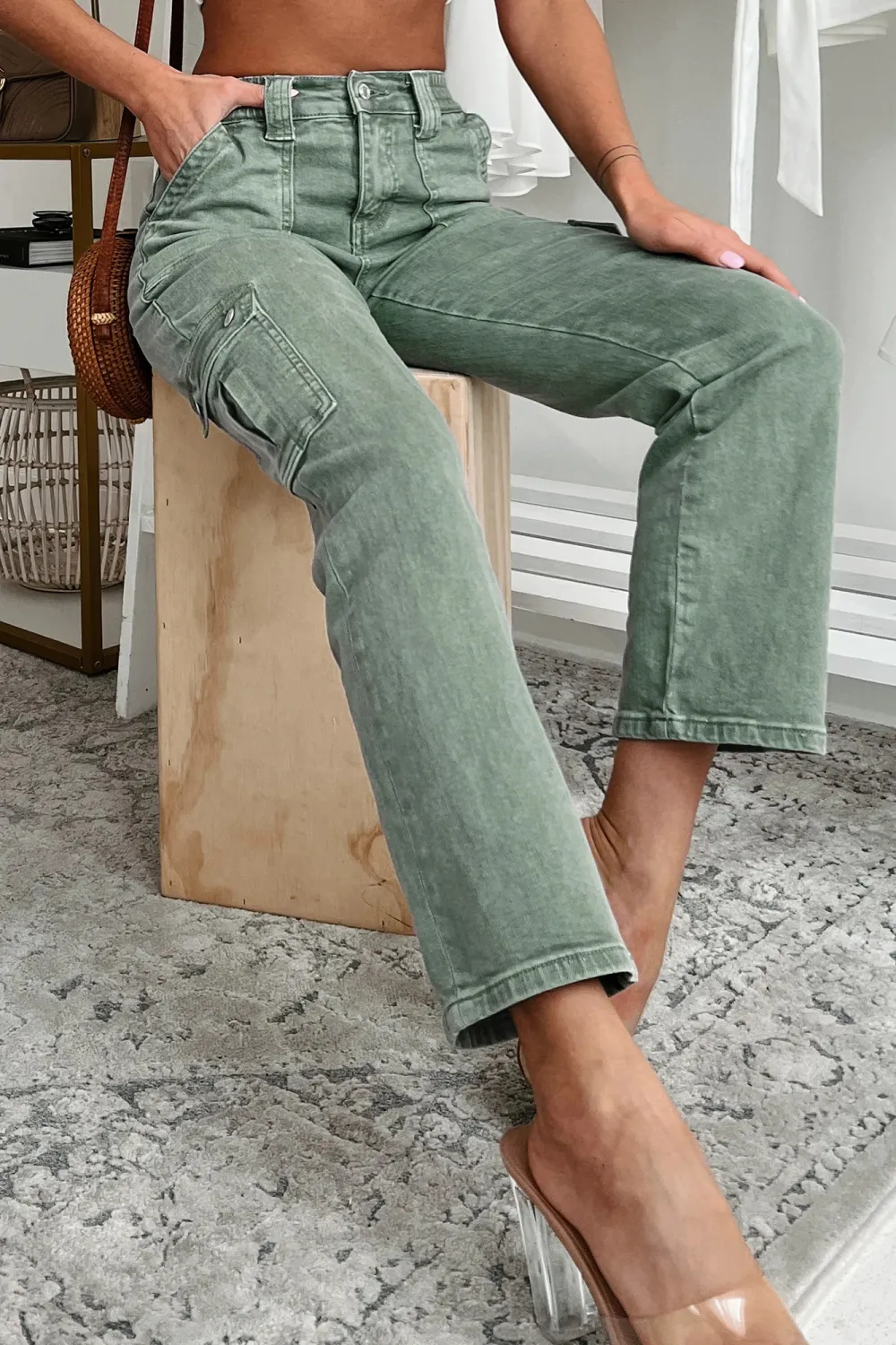 Army Green Work Jeans