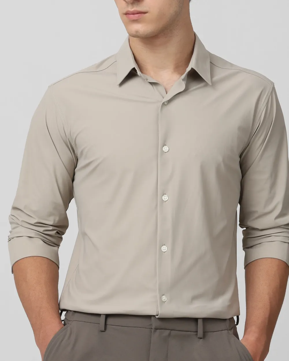 Leisure Soft And Comfortable Slim-Fit Stone Shirt