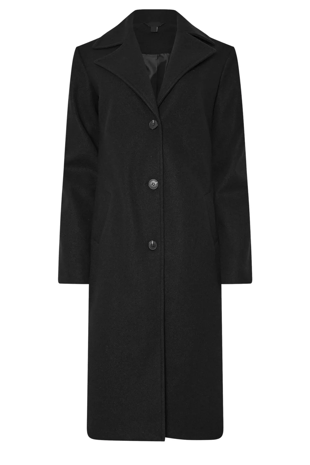 Midi Length Black Formal Midi City Coat