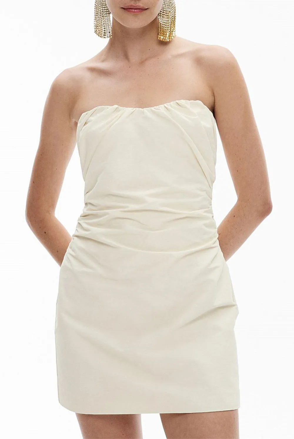 Ruched Halter-Neck Dress