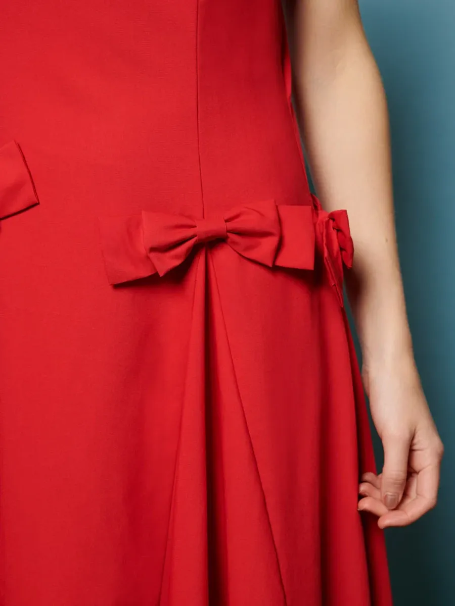 Crew Neck Bow Cami Dress