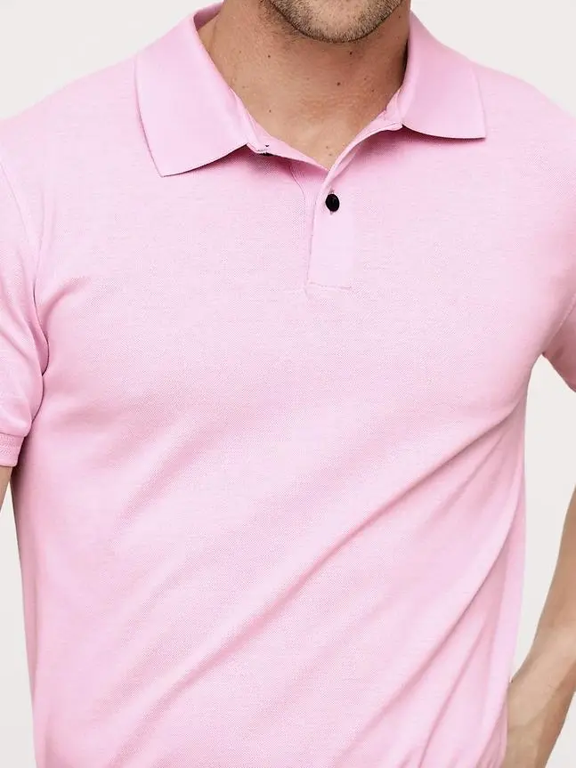 Men's Cotton Stylish Simple Heavenly Pink Polo Shirt