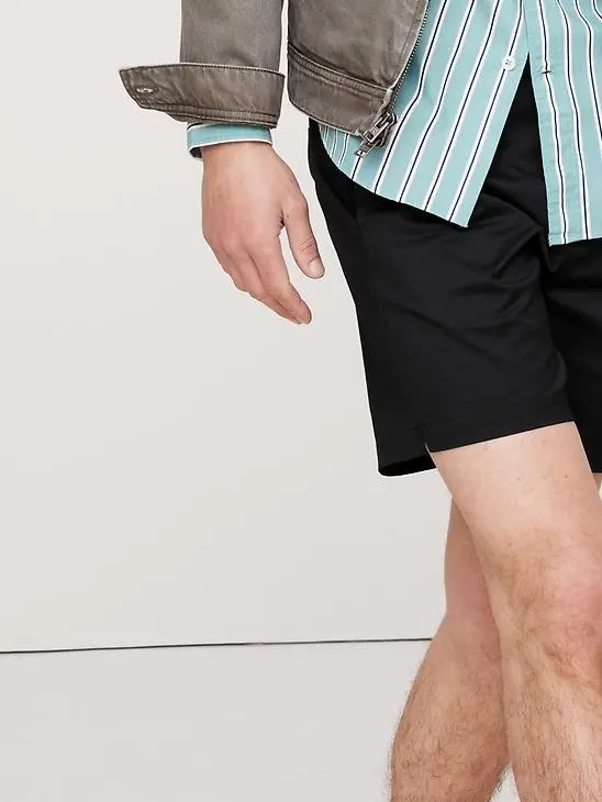 Men's Black Casual Mid-Rise Cotton Shorts