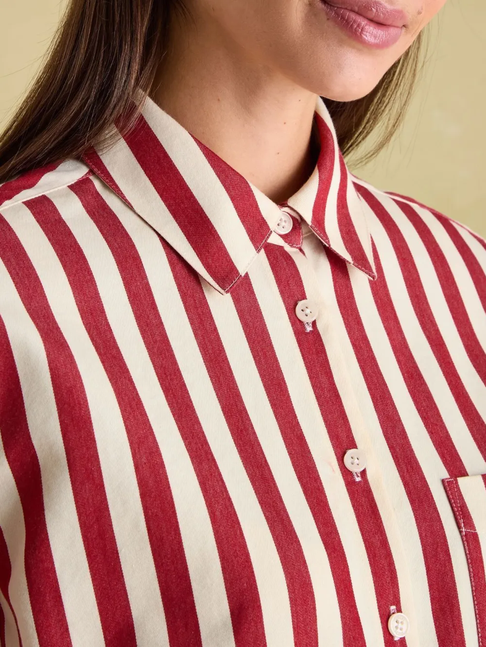 Daily Red & Cream Stripe Shirt