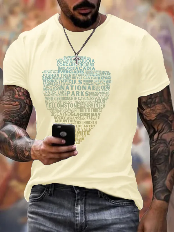 Men'S T-Shirt Pure Cotton Men'S 63 National Park Ranger Print T-Shirt