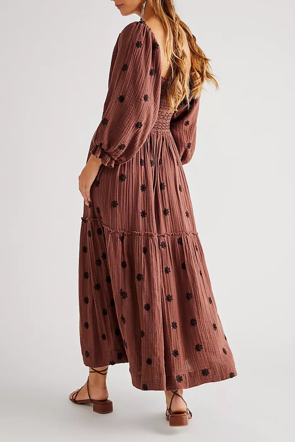 Off Shoulder Smocked Maxi Dress