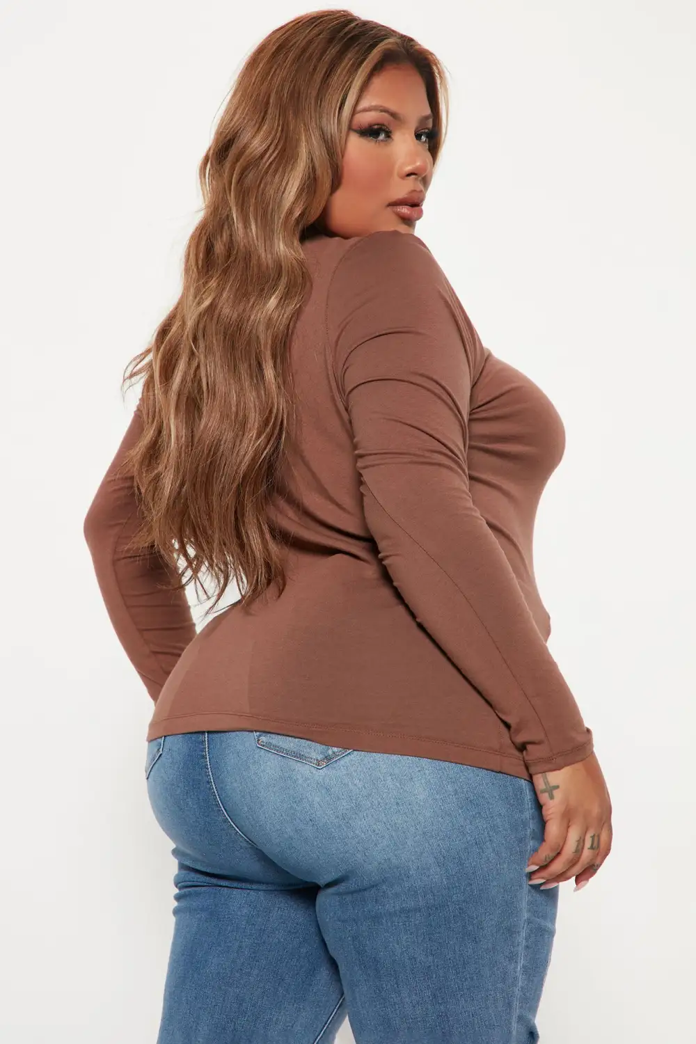 Briana Long Sleeve Top - Chocolate