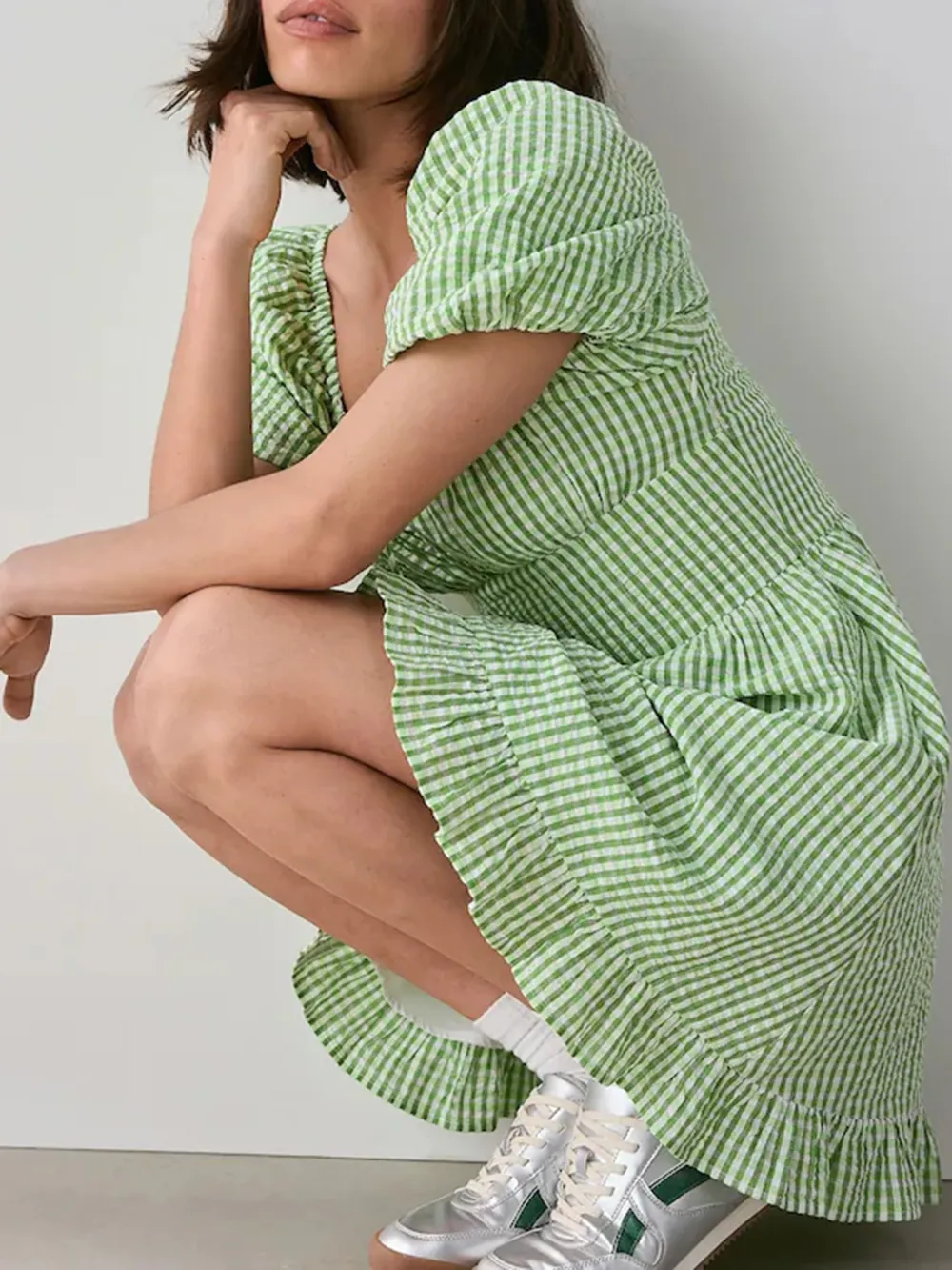 Summer Fresh Bubble Sleeve Pure Cotton Dress