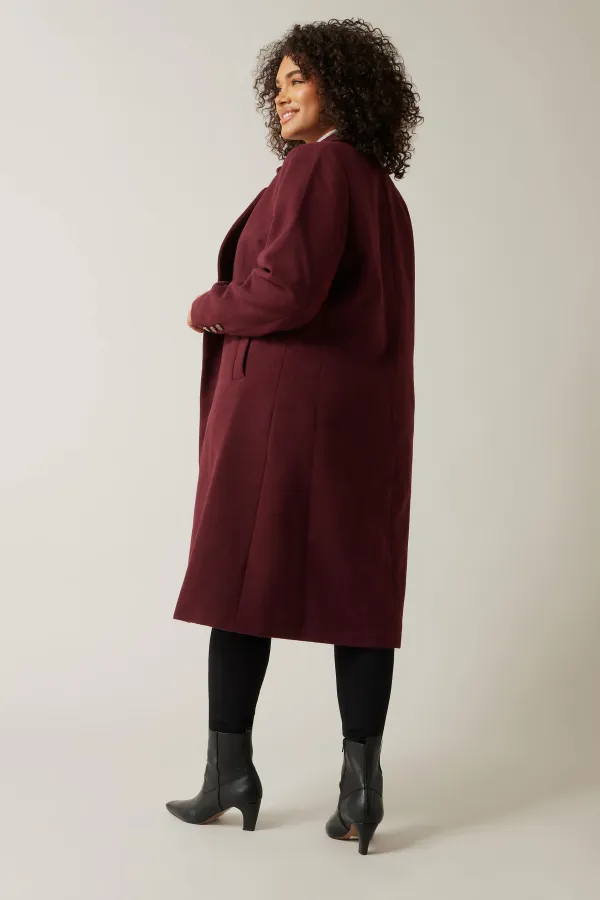 Evans Burgundy Red Midi Formal Coat