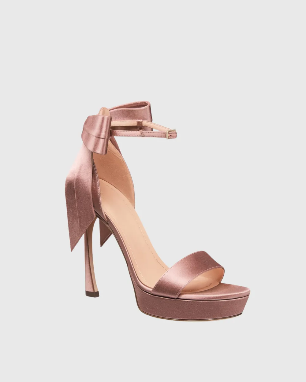 Bow Ankle Strap Sandals in Champagne