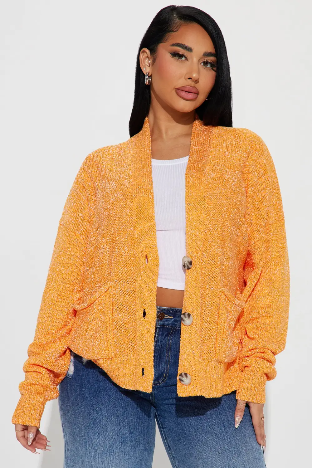 Audree Cardigan Sweater - Orange