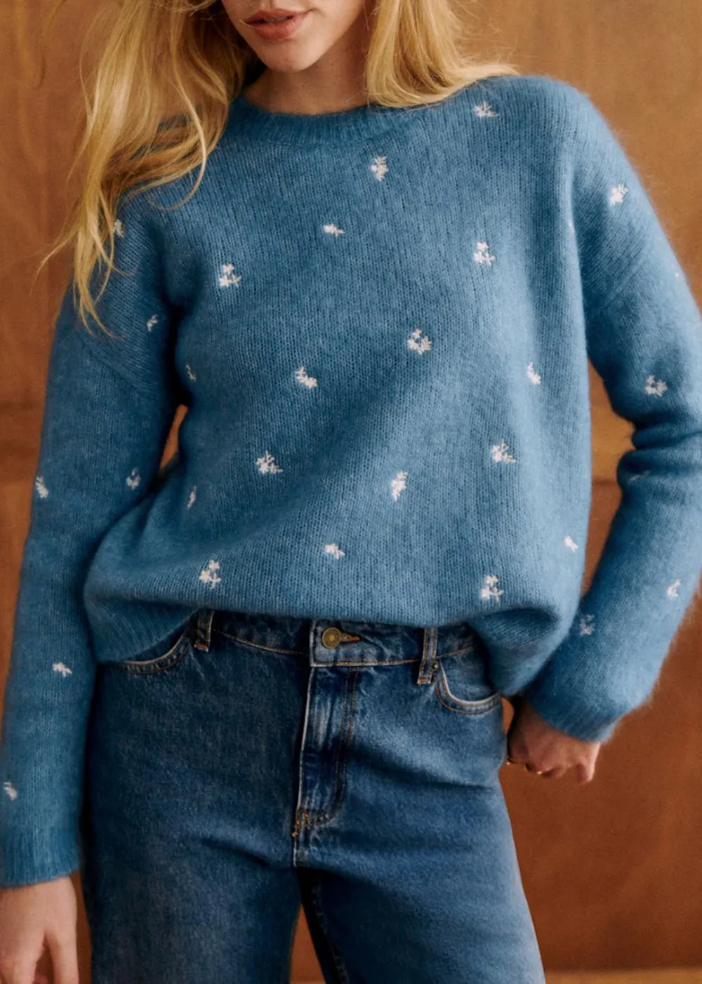 Loose Crew Neck Merino Wool Pullover