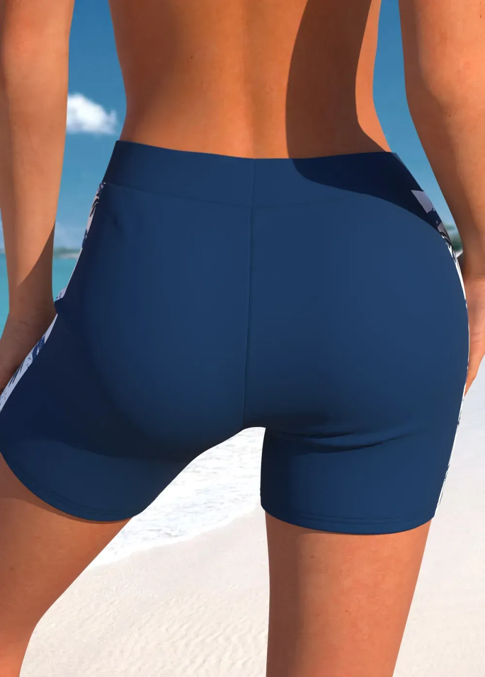 Floral Print Black Cross Strap Tankini Set