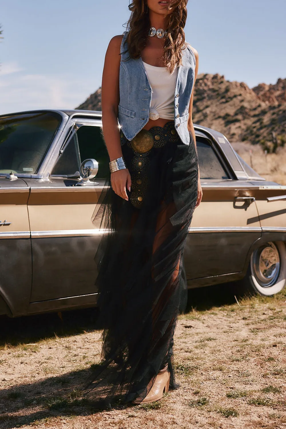 Rock Black Tulle Maxi Skirt