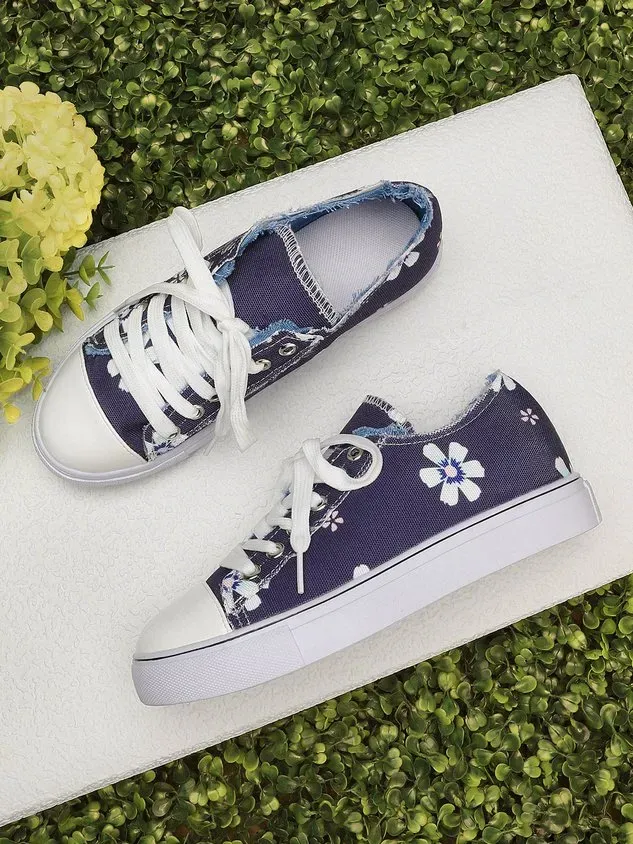 All Season Canvas Sneaker Heel Casual Flats