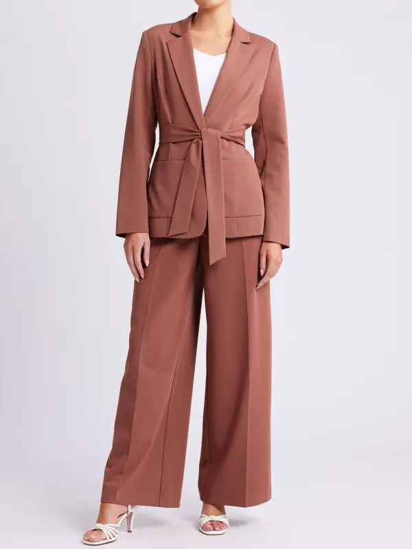 Tie Front Blazer Pink