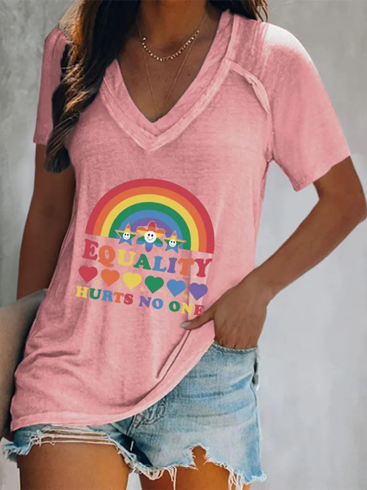 Women'S Equality Hurts No One V-Neck Short-Sleeved T-Shirt