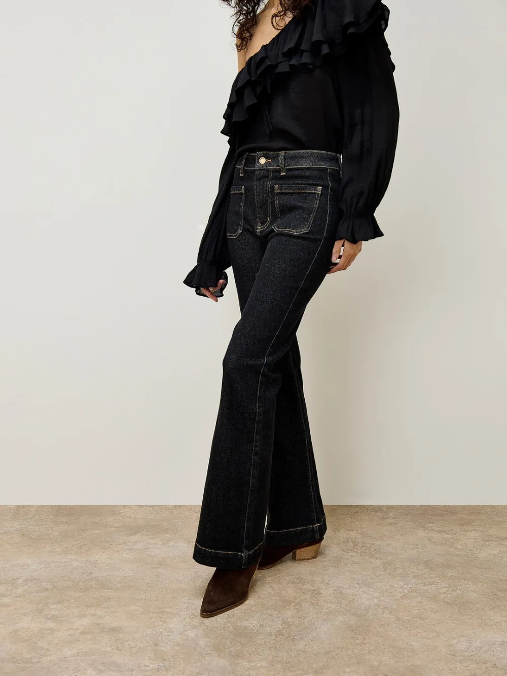 Plain Skinny Flared Jeans