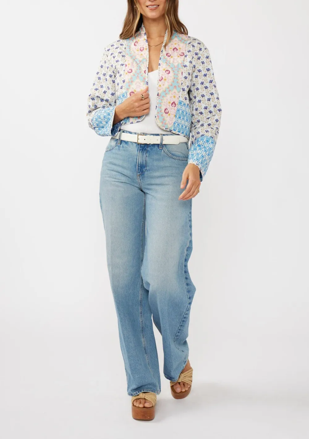 Floral Open Front Jacket