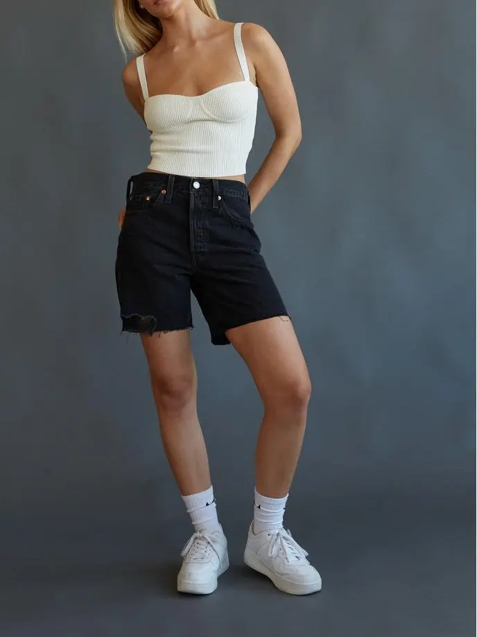 Mid Thigh Shorts Lunar Black
