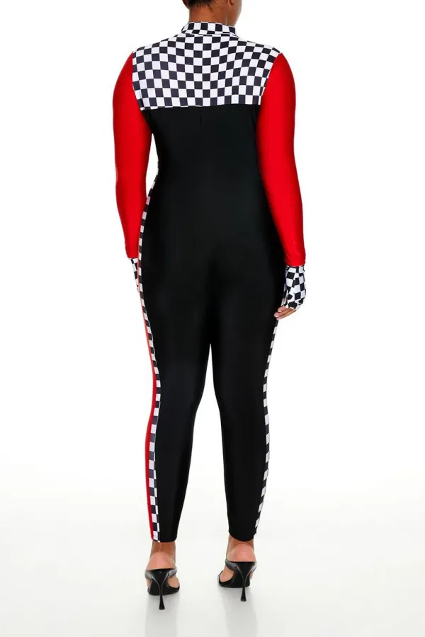 Plus Size Race Car Driver Costume Set