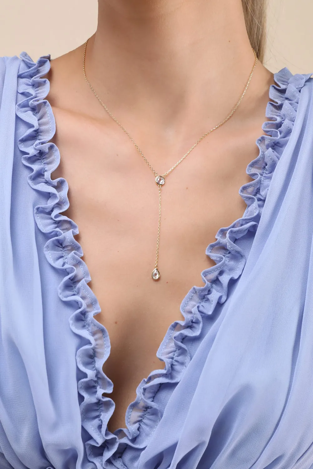 Elegant Vintage Crystal Long Pendant Necklace
