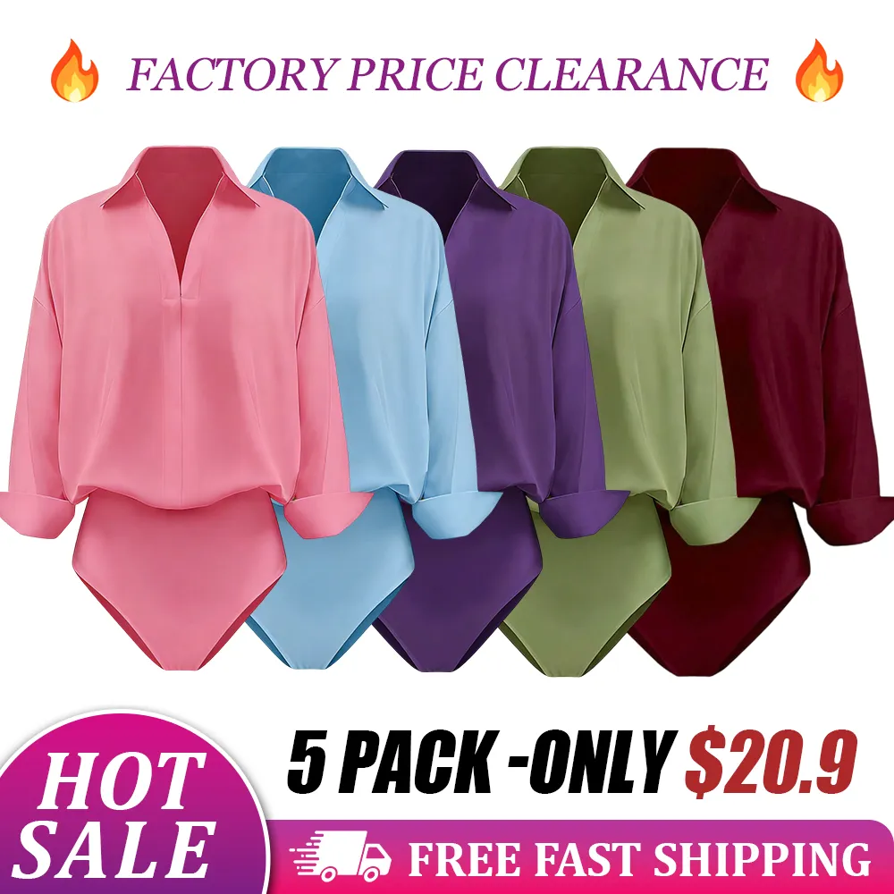 Women's Collared Long Sleeve Bodysuit