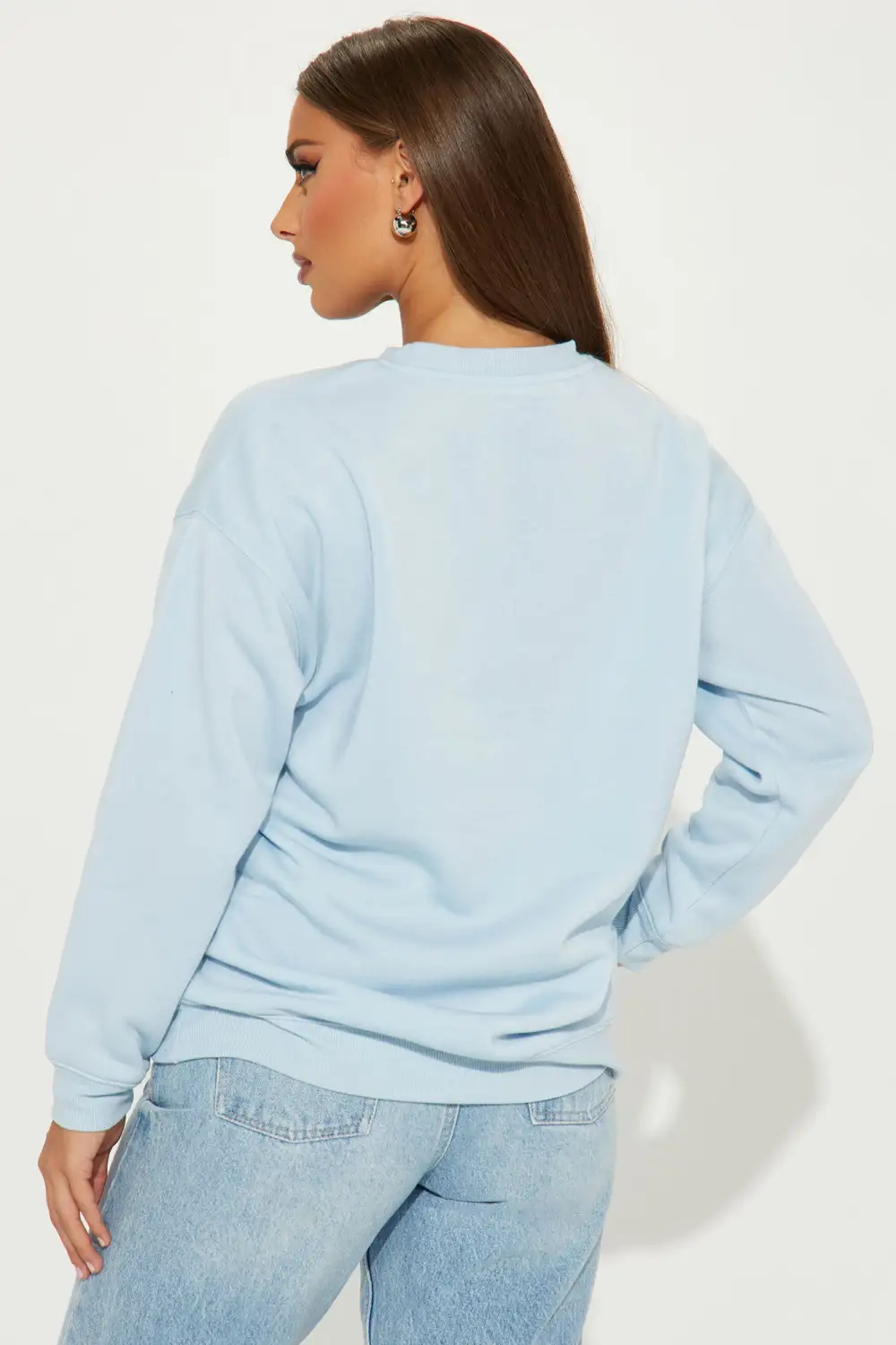 Weekend Vibes Embroidered Sweatshirt - Blue