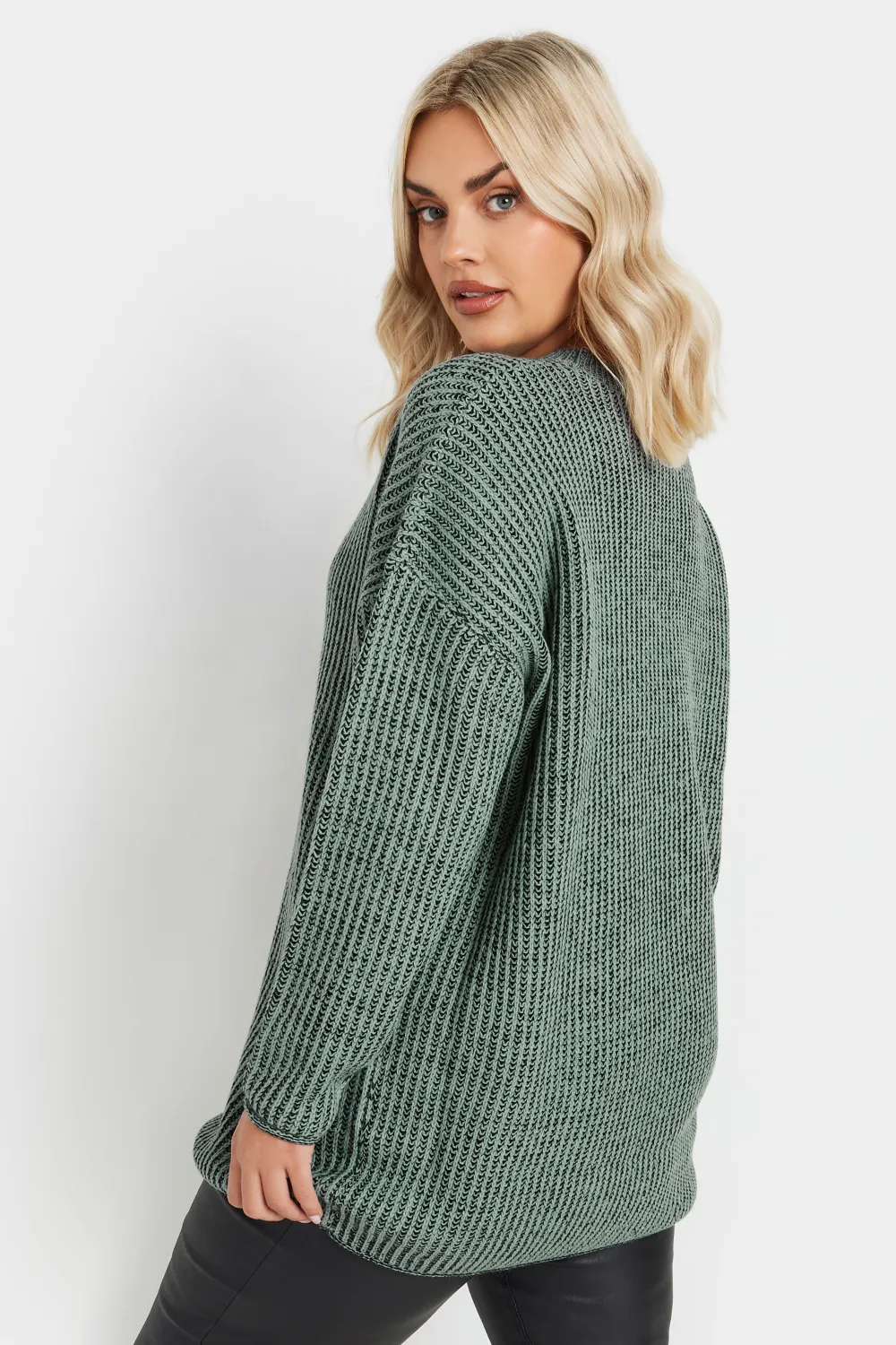 YOURS Curve Grey Drop Shoulder Knitted Jumper