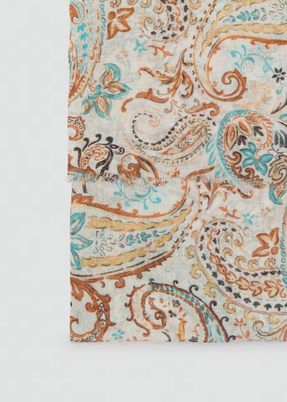 Casual Style Linen-Blend Ecru Scarf