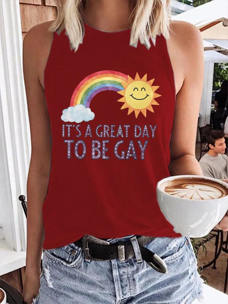 Women's It'S A Great Day To Be Gay Crew Neck Vest
