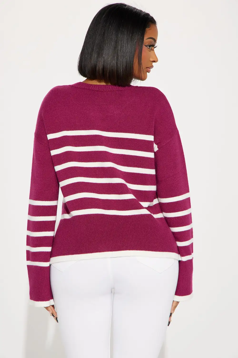Lexley Striped Sweater - Raspberry/Combo