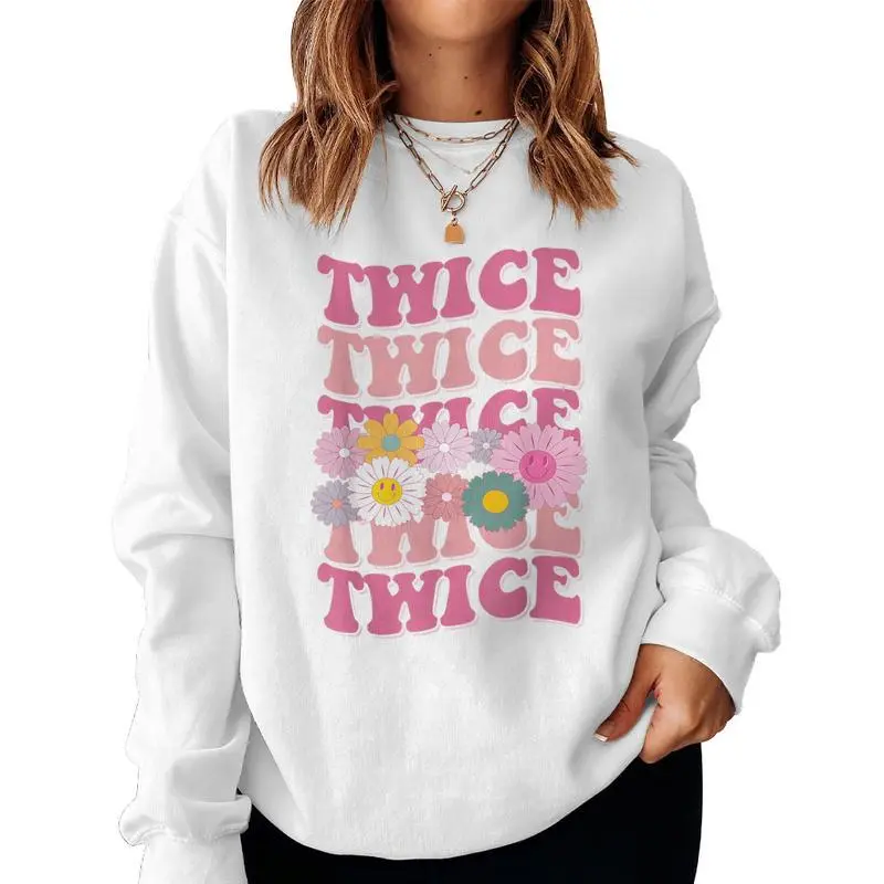 Girl Retro Twice First Name Personalized Groovy 80'S Women Sweatshirt
