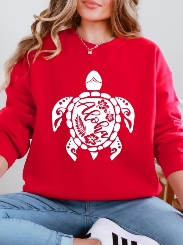 Floral Turtle Print Sweatshirt