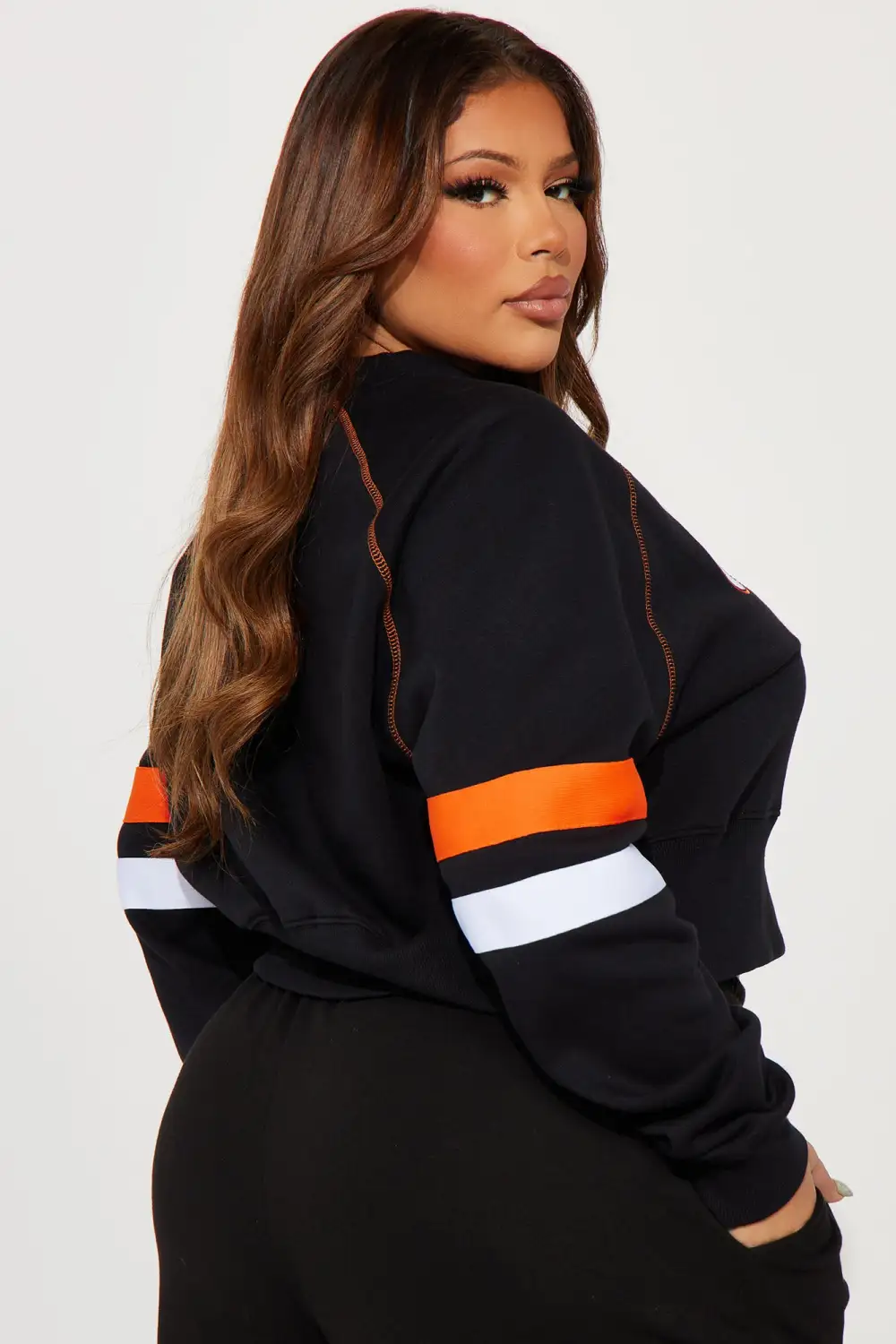 Cincinnati Bengals Cropped Sweatshirt - Black