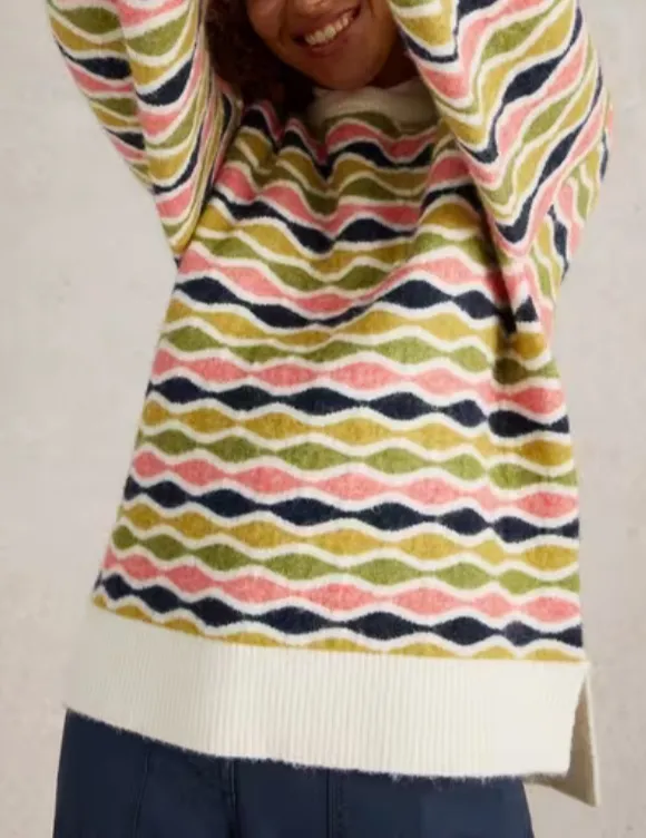 Crew Neck Art Graphic Jumper