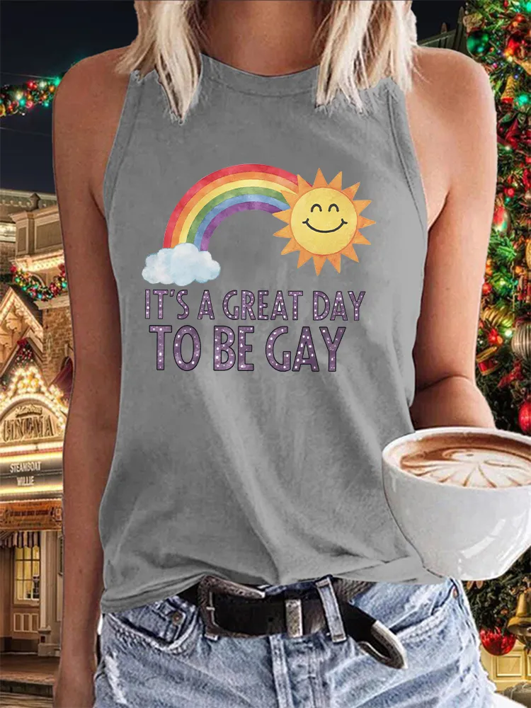 Women's It'S A Great Day To Be Gay Crew Neck Vest