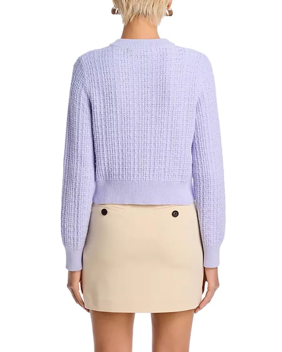 Cropped Silhouette Crewneck Cardigan