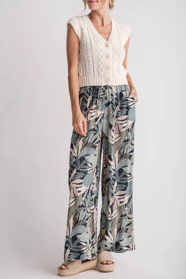 Casual Style Pants - grape leaf