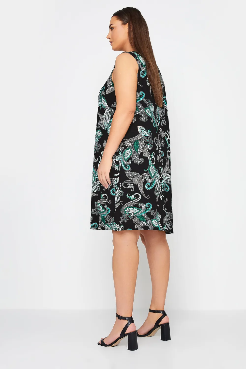 Evans Black Paisey Print Swing Dress