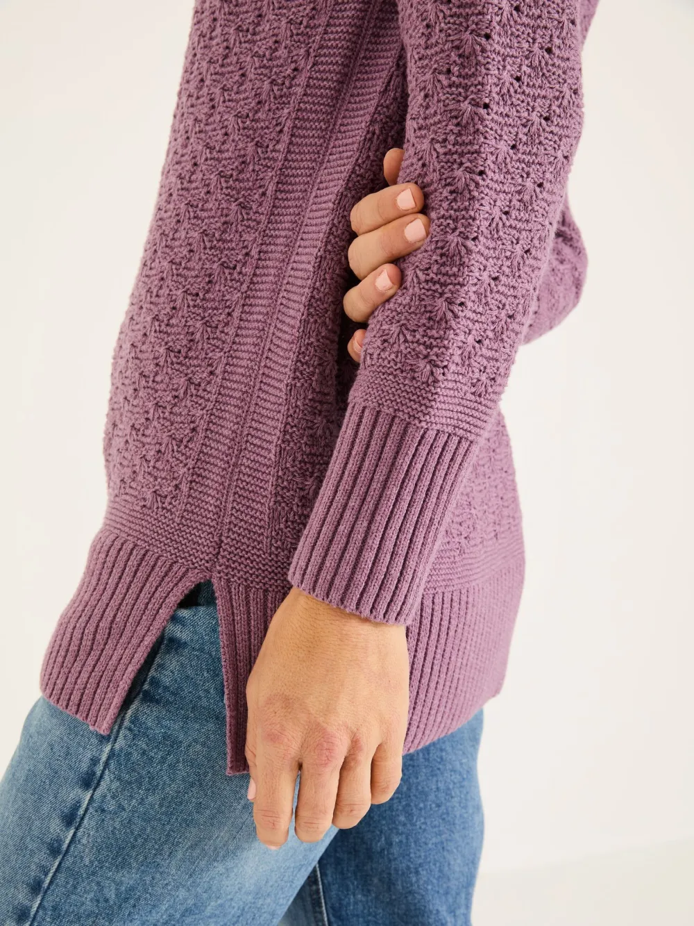 Purple Knitted 100% Cotton Sweaters