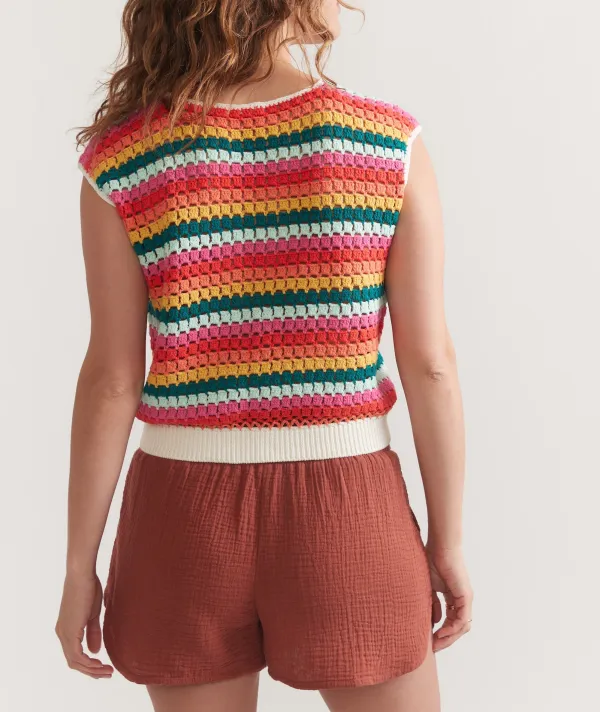 Sleeveless Multicolor Crochet Top