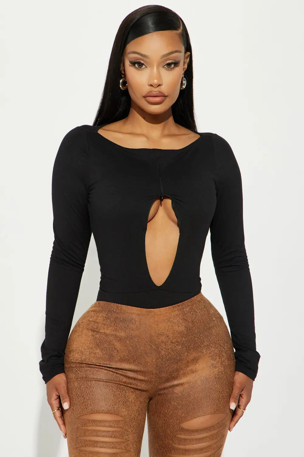 It Only Gets Better Zipper Bodysuit - Black