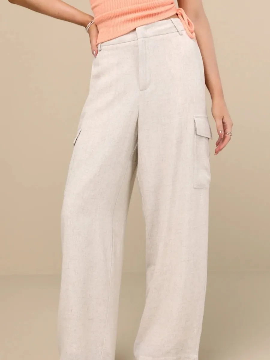 High Waisted Wide Leg Cargo Pants